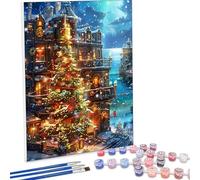 Paint by Numbers for Adults, Tree Architecture Painting by Number Kits On Canvas, Adults Beginners DIY Acrylic Oil Craft Art Painting Kits with Brushes Gifts for Wall Decor 36 x 48 Inch PjY1805 C-3