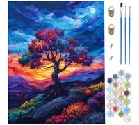 Paint by Numbers for Adults Tree, Moon Painting by Number Kits, DIY Canvas Oil Painting Kit Hobbies for Adults Women with 3 Brushes and Acrylic for Halloween Decorations 36x48 Inch /90x120cm D1-166