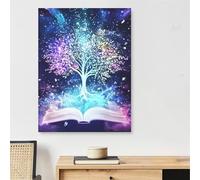 Paint by Numbers for Adults Tree of Life, Book Paint by Numbers for Adults with Frame 8x12inch Canvas, DIY Oil Paintings Kit with Paints and 3 Size Brushes for Room Decor, Gifts for Women,Model625