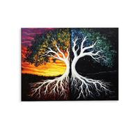 Paint by Numbers for Adults, Tree Of Life Painting by Number Kits On Canvas, Beginner Craft Art DIY Oil Painting Kit Acrylic Pigment Drawing Paintwork for Home Wall Decor (40x50 cm, Frameless) R-843