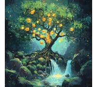 Paint by Numbers for Adults Tree Paint by Numbers Fruit Pattern Design, Acrylic Paintngs On Clear Symbols Colored Canvas, Easy DIY Acrylic Pigment Drawing Paintwork for Home Wall Decor, 100X100CM