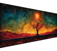 Paint by Numbers for Adults Tree Paint by Numbers Sunset Oil Painting Color Canvas Kits with 3 Brushes and Acrylic Pigment Drawing Craft Art Kits, Gift for Women, Home Wall Decor 80x160cm u2-22M