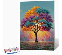 Paint by Numbers for Adults Tree Painting by Numbers for Adults Abstract, Craft Art Painting Canvas Kits Bring Pigment and Brushes, Gifts for Women, Room Decor 24x32in (Without Frame) -LKF076150