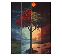 Paint by Numbers for Adults, Tree Painting by Numbers for Children Landscape 12x16 in, DIY Hobbies for Adults Women, Painting on Canvas Using Acrylic Paint and Brushes, Wall Art Room Decor LSJ-3236