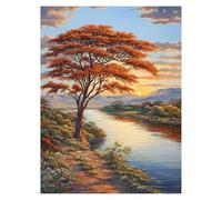 Paint by Numbers for Adults, Tree Painting by Numbers Landscape 24x32in, DIY Hobbies for Adults Women, Painting on Canvas Using Acrylic Paint and Brushes, Wall Art Set for Room Decor Gifts LSJ1180