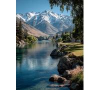 Paint by Numbers for Adults Tree, Snow Mountain Easy Paint by Numbers Kits for Beginners, DIY Painting Kits with Brushes and Acrylic, Color Oil Painting Adult Crafts, for Room Decor, 40x54in U-6136