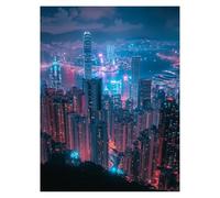 Paint by Numbers for Adults, Victoria Harbour Painting by Numbers Canvas for Children Wall Art Supplies 16 x 12in, City Colorful Canvas Painting Adult Crafts for Room Decor, Gifts for Women LSJ-3383