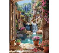 Paint by Numbers for Adults View, Flower Adult Paint by Numbers Canvas Kits, Painting Kits with Brushes and Acrylic, DIY Color Oil Painting for Beginners, Room Decor, Gifts for Women, 36x44in 1-7037