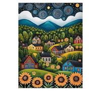 Paint by Numbers for Adults, Village Painting by Numbers for Children Landscape 28 x 38 Inch, DIY Hobbies for Adults Women, Painting on Canvas Using Acrylic Paint and Brushes, Wall Art Set LSJ-3506