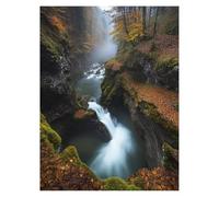 Paint by Numbers for Adults, Waterfall Painting by Numbers Canvas for Children Wall Art Supplies 16 x 12In, DIY Autumn Colorful Canvas Painting Adult Crafts for Room Decor, Gifts for Women LSJ-4951