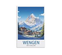 Paint by Numbers for Adults,Wengen Switzerland Posters Simple Painting Kits for Kids for Gift Home Wall Decor 40x50cm