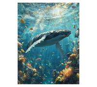 Paint by Numbers for Adults, Whale Painting by Numbers Seabed 16 x 22 In, DIY Hobbies for Adults Women, Painting on Canvas Using Acrylic Paint and Brushes, Wall Art Set for Room Decor Gifts LSJ1262
