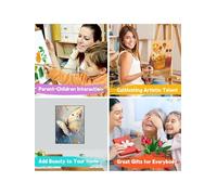 Paint by Numbers for Adults White, DIY Painting by Number Kits for Kid&Beginner, Butterfly Colorful Oil Painting Canvas, Great for Fall Festival Gifts Home Wall Decoration 45x60cm, with Frame A-27