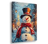 Paint by Numbers for Adults, Winter Paint by Numbers for Adults with Frame, DIY Snowman Oil Painting Arts and Crafts Kits on Canvas for Women's Hobbies, for Gifts and Home Wall Decor 28x36 Inch, X-17