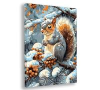 Paint by Numbers for Adults, Winter Paint by Numbers for Adults with Frame, DIY Squirrel Oil Painting Arts and Crafts Kits on Canvas for Women's Hobbies, for Gifts and Home Wall Decor 28x36 Inch, Z-76
