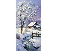 Paint by Numbers for Adults, Winter Scenery Painting by Number Kits On Canvas, Adults Beginners DIY Acrylic Oil Craft Art Painting Kits with Brushes Gifts for Home Wall Decor (12x24inch/30x60cm) w-102