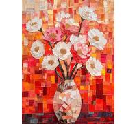 Paint by Numbers for Adults with Frame, Abstract Painting by Numbers for Children, DIY Color Canvas Oil Painting Kits Art Crafts Flower Acrylic Pigment Drawing Paintwork for Home Decor 8x12 in Q-4322