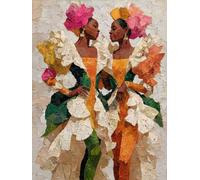 Paint by Numbers for Adults with Frame, Africa Painting by Numbers for Children, DIY Color Canvas Oil Painting Kits Art Crafts Woman Acrylic Pigment Drawing Paintwork for Home Decor 8x12 inch Q-1332