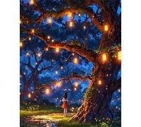 Paint by Numbers for Adults with Frame, Ancient Tree Painting by Numbers for Adults, DIY Girl Hand Painted Oil Painting Art Kits with Brushes and Acrylic, Home Decor Gift(55x70cm)