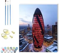 Paint by Numbers for Adults with Frame Architecture Painting by Numbers for Adults Landscape, Easy DIY Oil Painting Kit with Brushes, Hobbies for Adults Women, Room Decor Gifts 40x55cm X-5391
