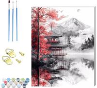 Paint by Numbers for Adults with Frame Architecture Painting by Numbers for Adults Mountain, Easy DIY Oil Painting Kit with Brushes, Hobbies for Adults Women, Room Decor Gifts 90x120cm 7-1071