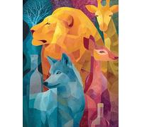 Paint by Numbers for Adults with Frame, Color Painting by Numbers for Children, DIY Color Canvas Oil Painting Kits Art Crafts Animal Acrylic Pigment Drawing Paintwork for Home Decor 18x24 inch Q-1775