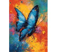 Paint by Numbers for Adults with Frame, Colorful Butterfly Painting by Numbers for Adults, DIY Graffiti Hand Painted Oil Painting Art Kits with Brushes and Acrylic, Home Decor Gift(55x70cm)