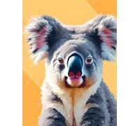 Paint by Numbers for Adults with Frame, Cute Painting by Numbers for Children, DIY Color Canvas Oil Painting Kits Art Crafts Koala Acrylic Pigment Drawing Paintwork for Home Decor 28x36 inch Q-2308