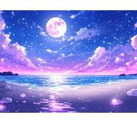 Paint by Numbers for Adults with Frame, Dream Painting by Numbers for Children, DIY Color Canvas Oil Painting Kits Art Crafts Beach Acrylic Pigment Drawing Paintwork for Home Decor 18x24 inch Q-6875