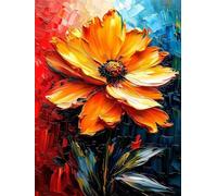 Paint by Numbers for Adults with Frame, Flower Painting by Numbers for Children, DIY Color Canvas Oil Painting Kits Art Crafts Abstract Acrylic Pigment Drawing Paintwork for Home Decor 18x24 in Q-245