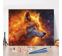 Paint by Numbers for Adults with Frame Fox Paint by Numbers Kits Starry Sky, Hobbies for Adults Women DIY Colorful Canvas Oil Crafts Paintings Kits Arts for Home Wall Decor, Gift 80x50cm Q-6G434