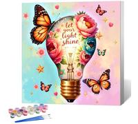 Paint by Numbers for Adults with Frame, Inspirational Design, 10x10 Inch