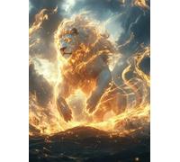 Paint by Numbers for Adults with Frame, Lion Painting by Numbers for Children, DIY Color Canvas Oil Painting Kits Art Crafts Animal Acrylic Pigment Drawing Paintwork for Home Decor 8x12 inch Q-4632