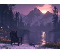 Paint by Numbers for Adults with Frame, Mountain Painting by Numbers for Children, DIY Color Canvas Oil Painting Kits Art Crafts Lake Acrylic Pigment Drawing Paintwork for Home Decor 18x24 inch Q-8375