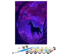 Paint by Numbers for Adults With Frame, Paint by Numbers Abstract Horse, Easy Diy Oil Painting Kits on Canvas with Brushes, Hobbies for Women, Painting for Home Wall Decor Gifts 12 x 16 in SYLDK363