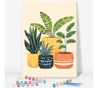 Paint by Numbers for Adults with Frame, Plants Painting Kit, 8x12 Inch