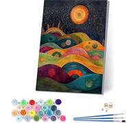 Paint by Numbers for Adults with Frame Sun Paint by Numbers on Canvas, Landscape Easy DIY Acrylic Pigment Drawing Paintwork Kit, Adult Crafts, Painting for Home Wall Decor Gifts 40x52in 3-8060