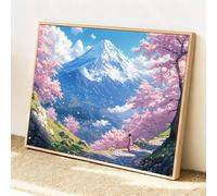 Paint by Numbers for Adults Without Frame Mountains Trees Painting by Numbers for Children, Crafts for Adults Acrylic Painting Kit, Hobbies for Adult, Halloween Christmas Decorations 30x20cm F-q-167