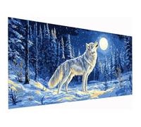 Paint by Numbers for Adults Wolf, 20x44 Inch Winter Paint by Numbers Kits for Adults/Beginner/Kids, DIY Oil Painting Acrylic Paints Kits, Canvas Art Kits for Gifts and Wall Decor, without Frame, R-08
