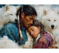 Paint by Numbers for Adults Wolf, Adult Paint by Numbers Canvas Kits Man, DIY Painting Kits with Brushes and Acrylic, DIY Color Oil Painting for Adults Beginners, Girls Gift, Room Decor 54x40in 3-6777