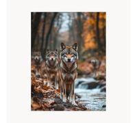 Paint by Numbers for Adults Wolf Paint by Numbers Kits 16x12 In with Acrylic and Pens Color Canvas for Painting, Animal Paintings Hobbies for Adults Women, Wall Art Room Decor Gifts for Women FYH-8706