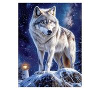 Paint by Numbers for Adults, Wolf Painting by Numbers Canvas for Children Wall Art Supplies 38x28 in, DIY Lighthouse Colorful Canvas Painting Adult Crafts for Room Decor, Gifts for Women LSJ-3079