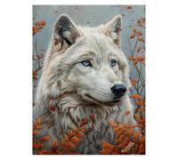 Paint by Numbers for Adults, Wolf Painting by Numbers Canvas for Children Wall Art Supplies 54 x 40in, DIY Plant Colorful Canvas Painting Adult Crafts for Room Decor and Gifts for Women LSJ3051