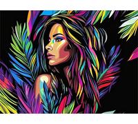 Paint by Numbers for Adults Woman Botanical Paint by Numbers, DIY Painting by Number Kits On Canvas with Acrylic Paints and Brushes Unframed, Creative Home Wall Decor, Gifts for Women 18x24in YT6-895