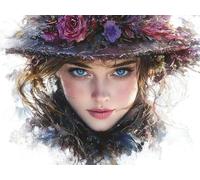 Paint by Numbers for Adults, Woman Diamond Painting Fashion, Painting by Numbers for Adults Crystal Art, Acrylic Paint Brushes, Christmas Cross Stitch Kits Home Decor (Without Frame, 80x100cm) U-663