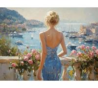 Paint by Numbers for Adults, Woman Diamond Painting Flower, Painting by Numbers for Adults Crystal Art, Acrylic Paint Brushes, Christmas Cross Stitch Kits Home Wall Decor (Without Frame, 35x55cm) 657