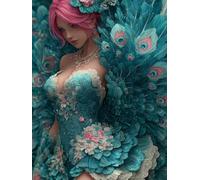 Paint by Numbers for Adults Woman, Flower Easy Paint by Numbers Kits for Beginners, DIY Painting Kits with Brushes and Acrylic, Color Oil Painting Adult Crafts, for Room Decor, Gifts, 24x36in N-3196