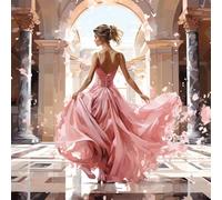 Paint by Numbers for Adults Woman Paint by Numbers Architecture Canvas Art Paintings for Beginners, DIY Color Oil Painting kits with Acrylic Pigment and 3 Brushes, Wall Art Decor for Bdroom, 100X100CM