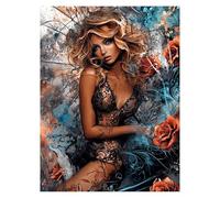 Paint by Numbers for Adults, Woman Painting by Numbers Canvas for Children Wall Art Supplies 32x24In, DIY Dream Colorful Canvas Painting Adult Crafts for Room Decor and Gifts for Women LSJ-0908