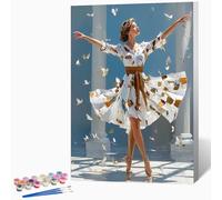 Paint by Numbers for Adults Woman Painting by Numbers for Adults Ballet, Craft Art Painting Canvas Kits Bring Pigment and Brushes, Gifts for Women, Room Decor 8x12 inch (Without Frame) -LKF077410